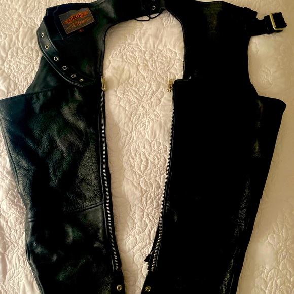 Leather motorcycle chaps - Picture 1 of 4